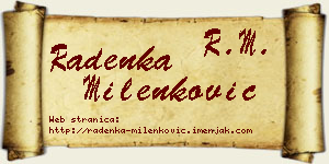 Radenka Milenković vizit kartica